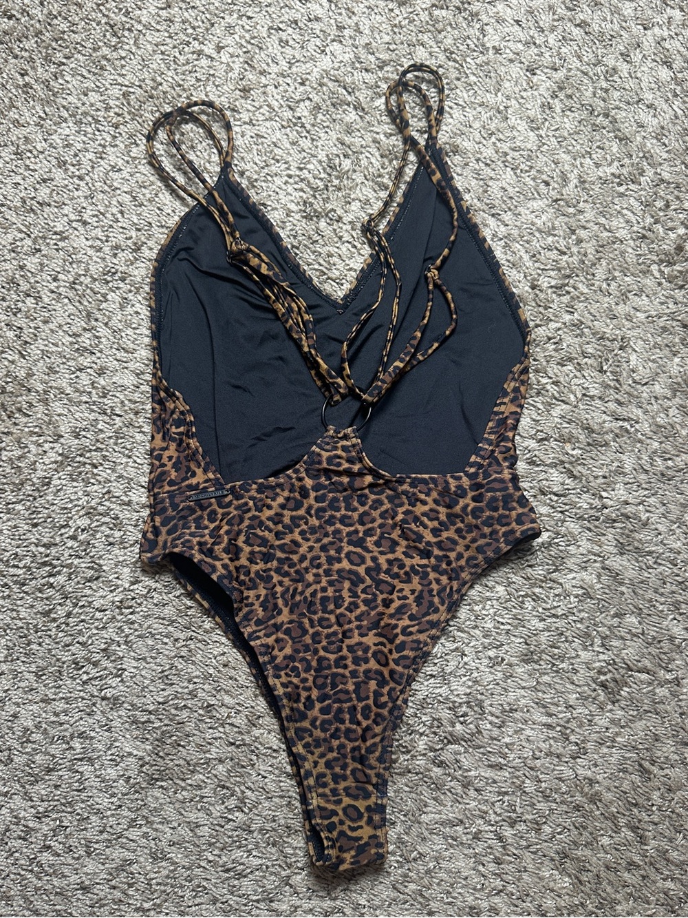 Kendal + Kylie Leopard Print Plunge One-Piece Swimsuit XS